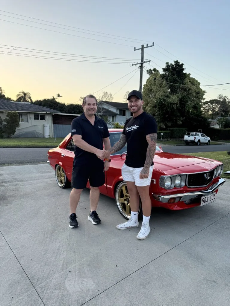 Todd M with his Mazda RX3 430hp at the Tuned Nation handover